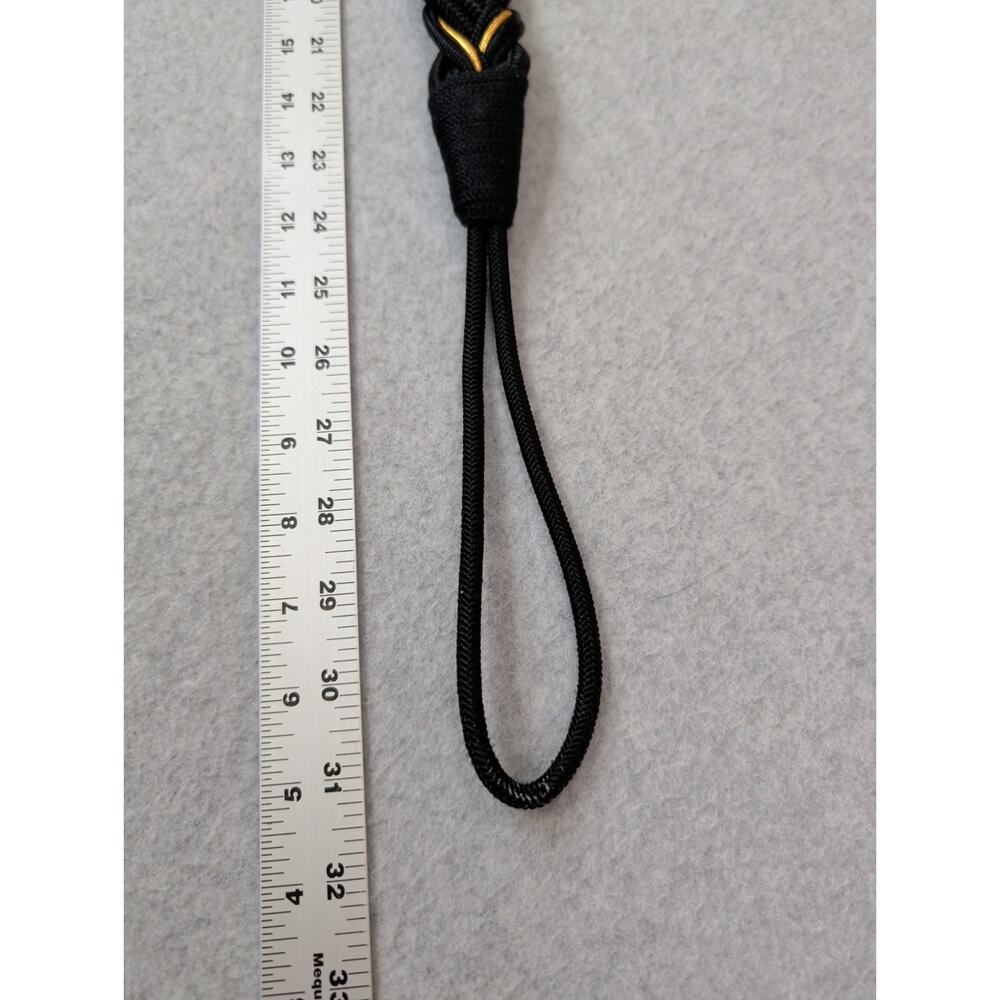 Vintage Leather Shop Womens Black Belt Woven Braided Rope Gold Hardward Stretch - Picture 6 of 8